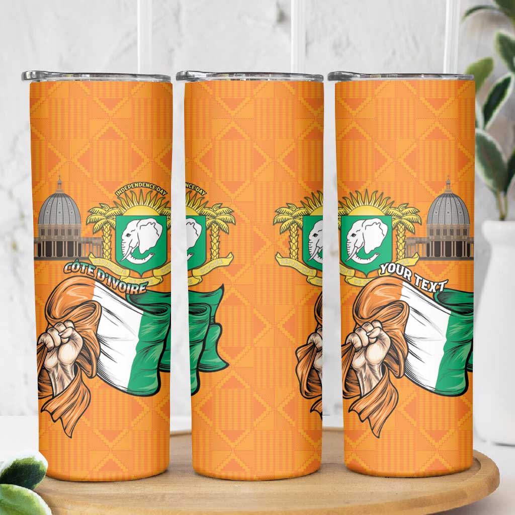 Personalised Happy Cote dIvoire Skinny Tumbler 65th of Independence Day