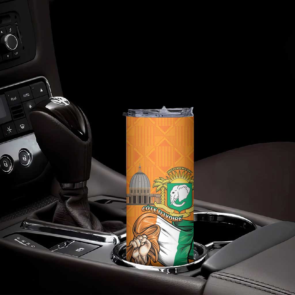 Personalised Happy Cote dIvoire Skinny Tumbler 65th of Independence Day