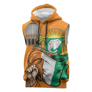 Personalised Happy Cote dIvoire Sleeveless Hoodie 65th of Independence Day - African Pride
