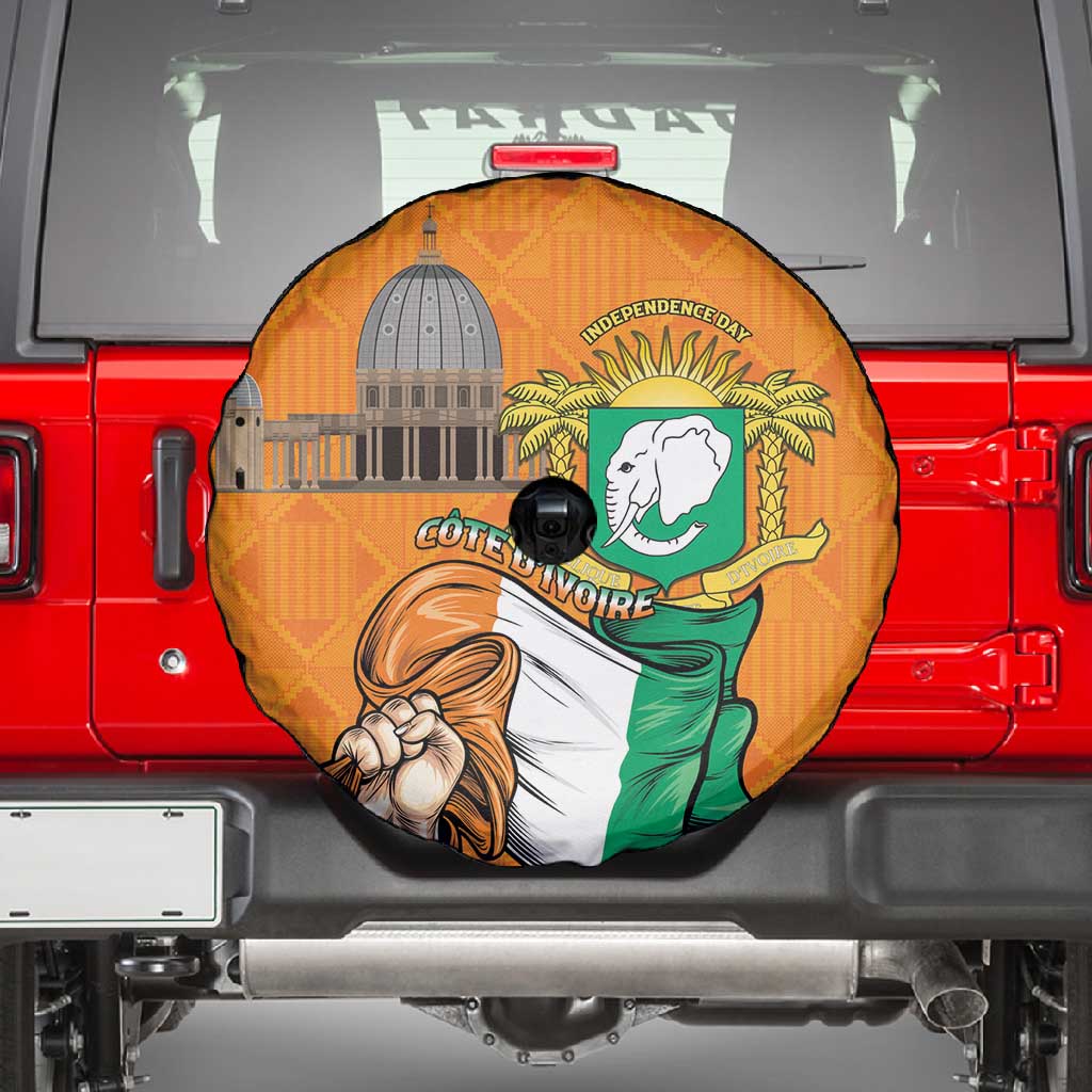Happy Cote dIvoire Spare Tire Cover 65th of Independence Day