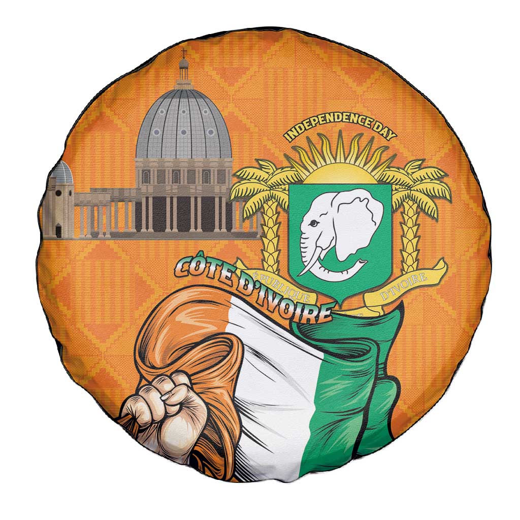 Happy Cote dIvoire Spare Tire Cover 65th of Independence Day