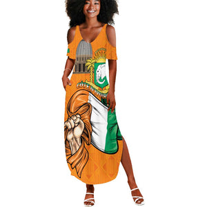 Personalised Happy Cote dIvoire Summer Maxi Dress 65th of Independence Day