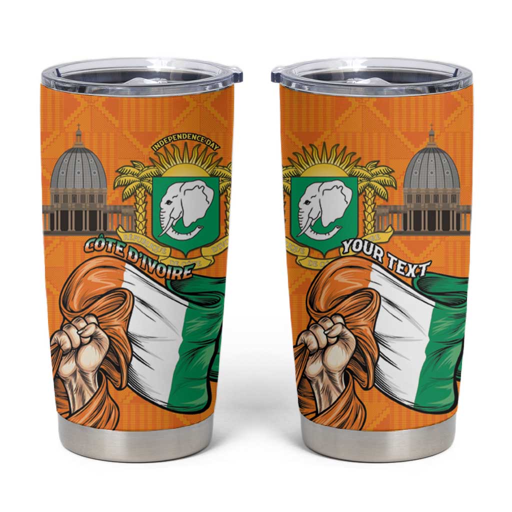 Personalised Happy Cote dIvoire Tumbler Cup 65th of Independence Day