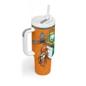 Personalised Happy Cote dIvoire Tumbler With Handle 65th of Independence Day