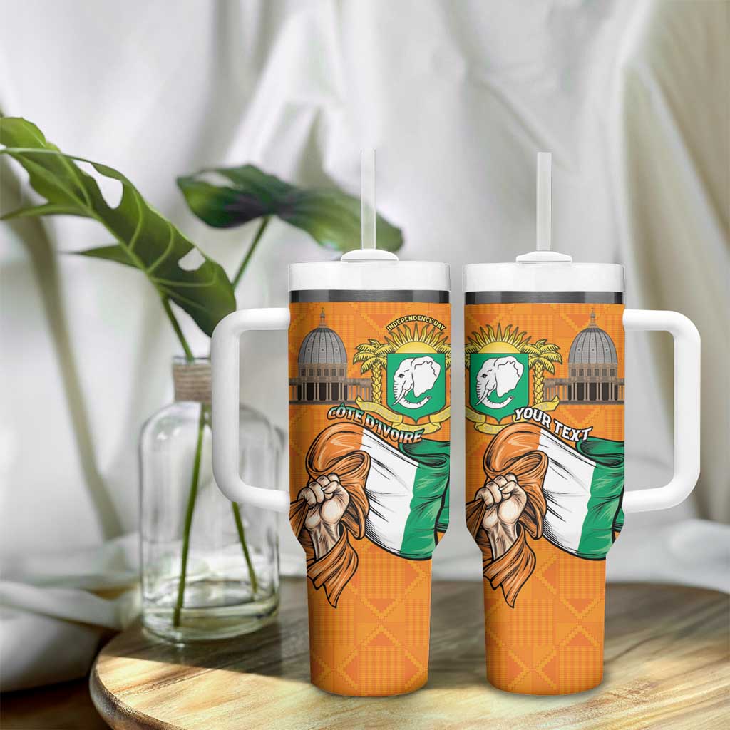 Personalised Happy Cote dIvoire Tumbler With Handle 65th of Independence Day