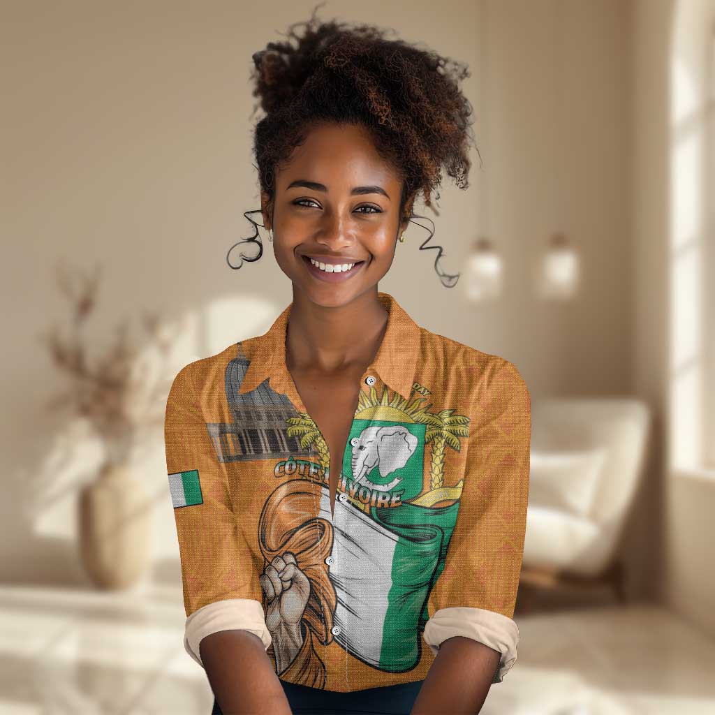 Personalised Happy Cote dIvoire Women Casual Shirt 65th of Independence Day