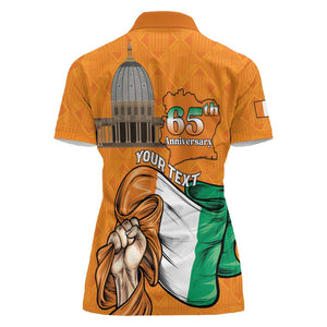 Personalised Happy Cote dIvoire Women Polo Shirt 65th of Independence Day