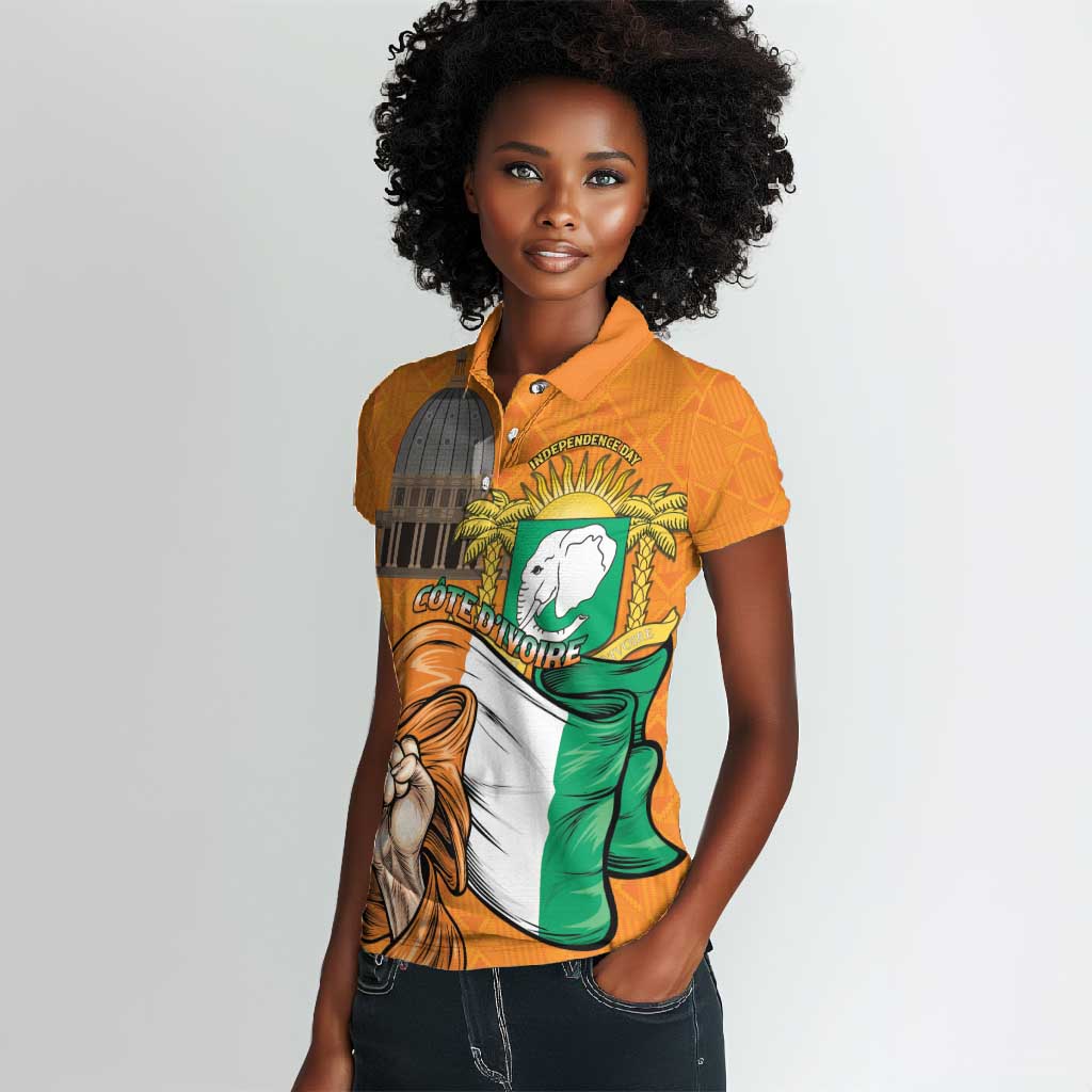Personalised Happy Cote dIvoire Women Polo Shirt 65th of Independence Day