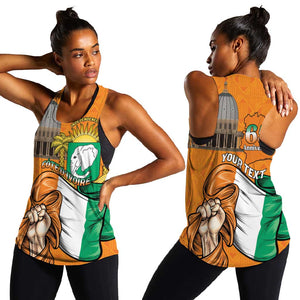 Personalised Happy Cote dIvoire Women Racerback Tank 65th of Independence Day