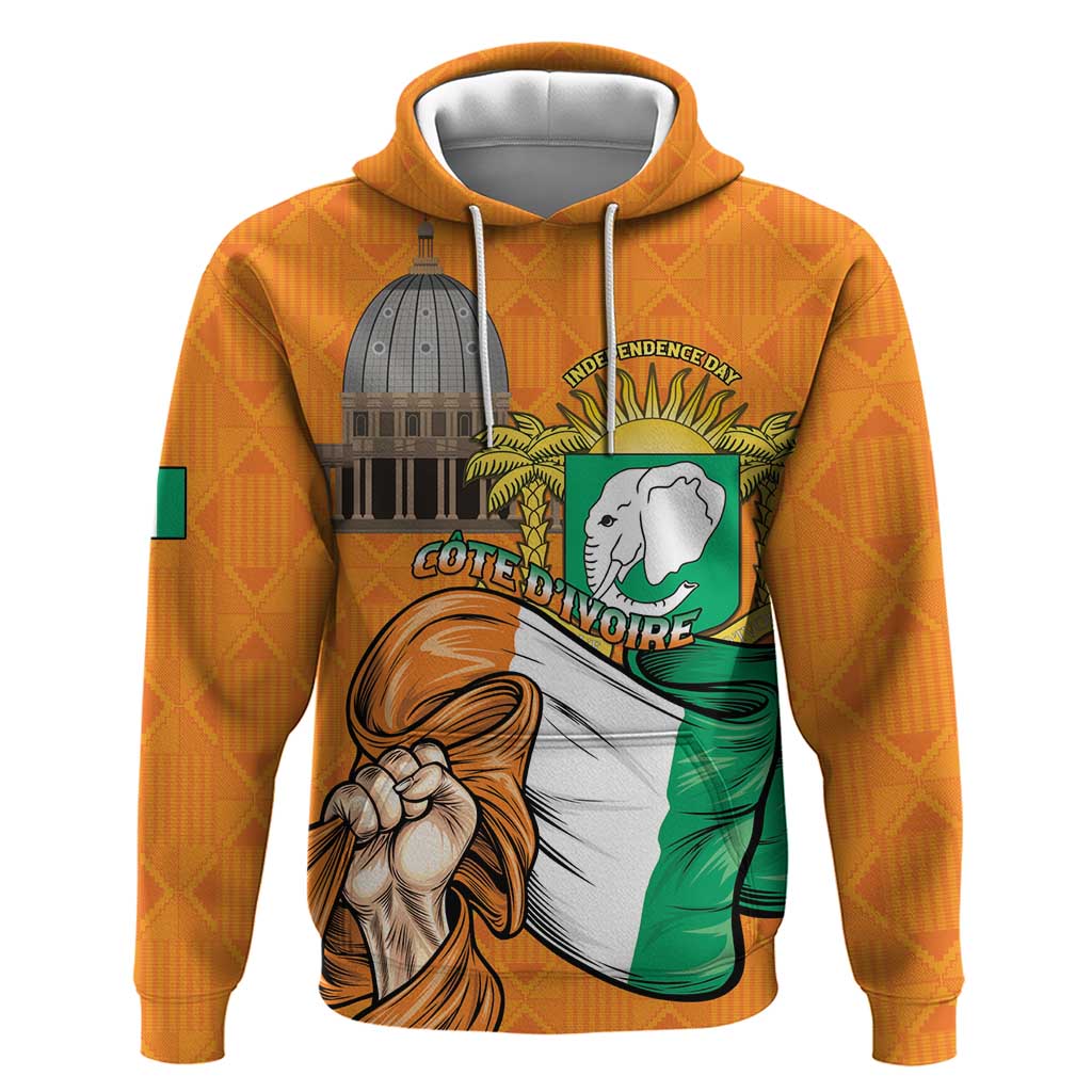 Personalised Happy Cote dIvoire Zip Hoodie 65th of Independence Day