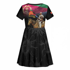 Happy Eritrea Revolution Day Kid Short Sleeve Dress Remember Hamid Idris Awate - African Pride