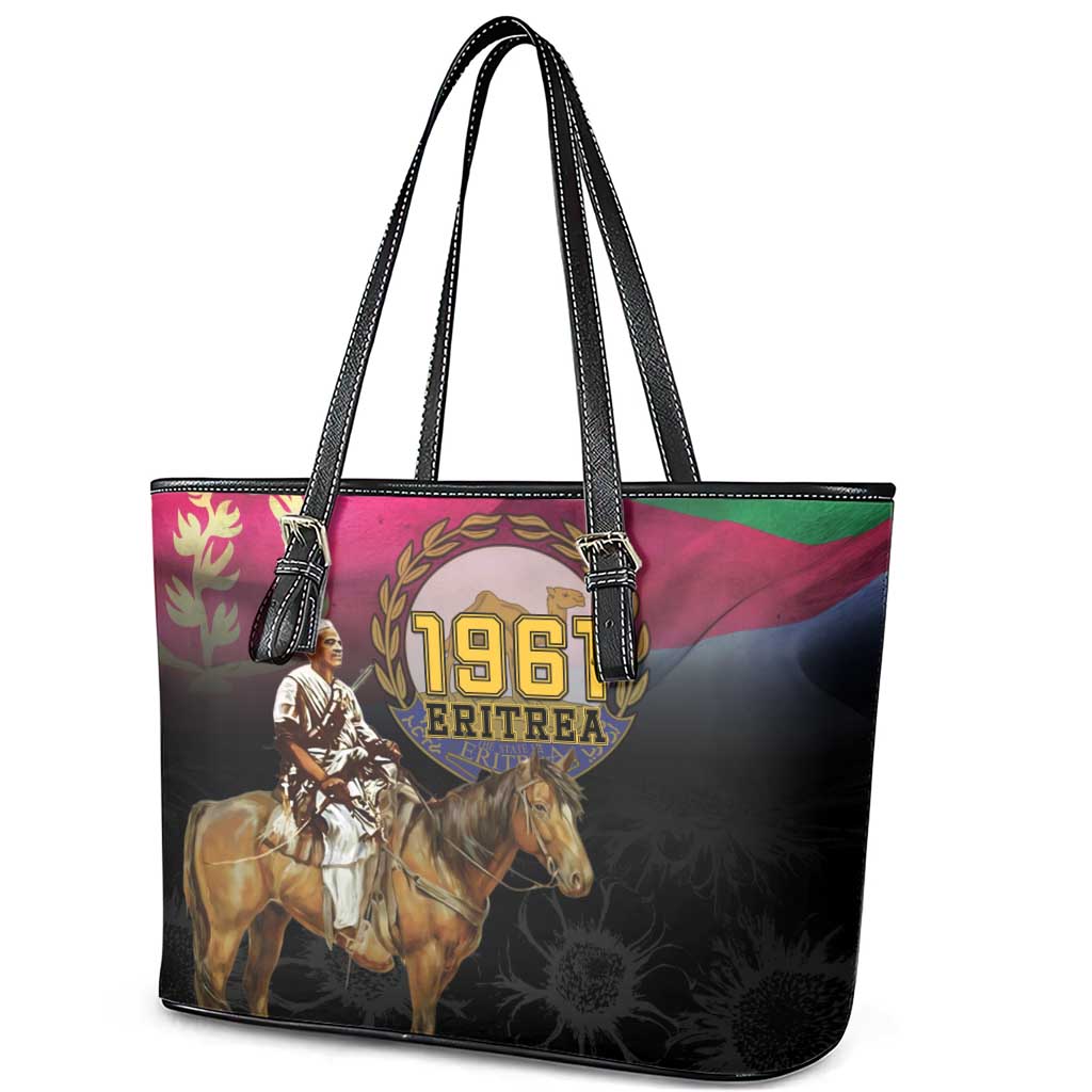 Happy Eritrea Revolution Day Leather Tote Bag Remember Hamid Idris Awate - African Pride