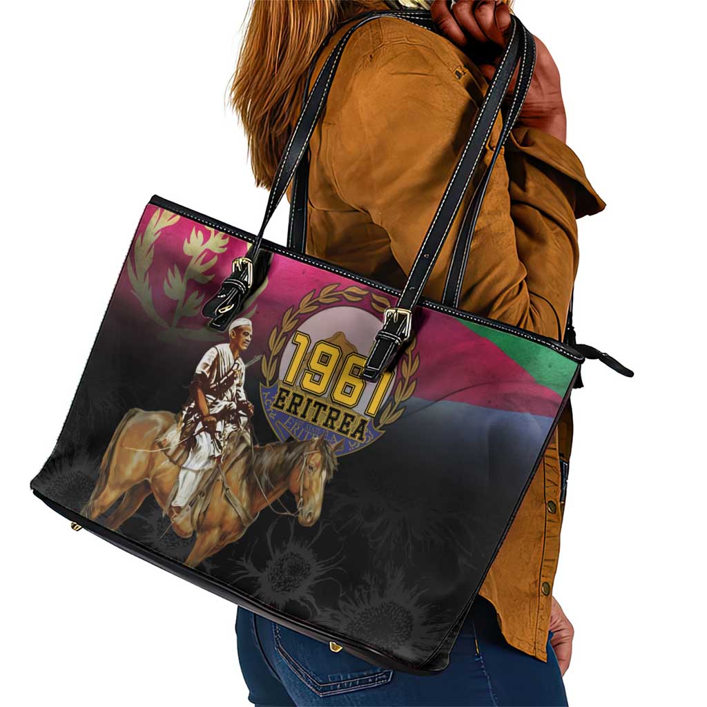 Happy Eritrea Revolution Day Leather Tote Bag Remember Hamid Idris Awate - African Pride