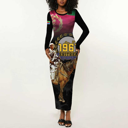 Happy Eritrea Revolution Day Long Sleeve Bodycon Dress Remember Hamid Idris Awate - African Pride