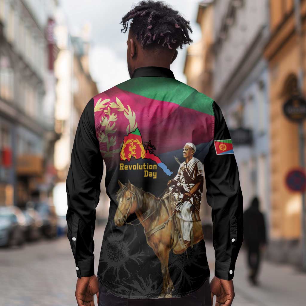 Happy Eritrea Revolution Day Long Sleeve Button Shirt Remember Hamid Idris Awate - African Pride
