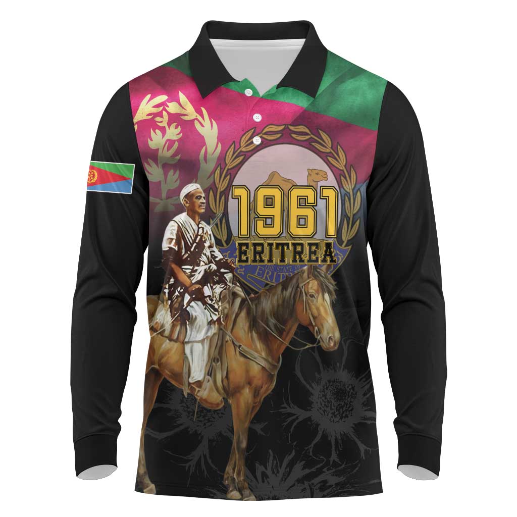 Happy Eritrea Revolution Day Long Sleeve Polo Shirt Remember Hamid Idris Awate - African Pride