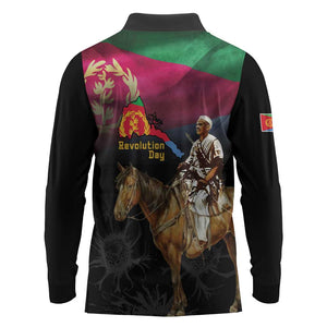 Happy Eritrea Revolution Day Long Sleeve Polo Shirt Remember Hamid Idris Awate - African Pride