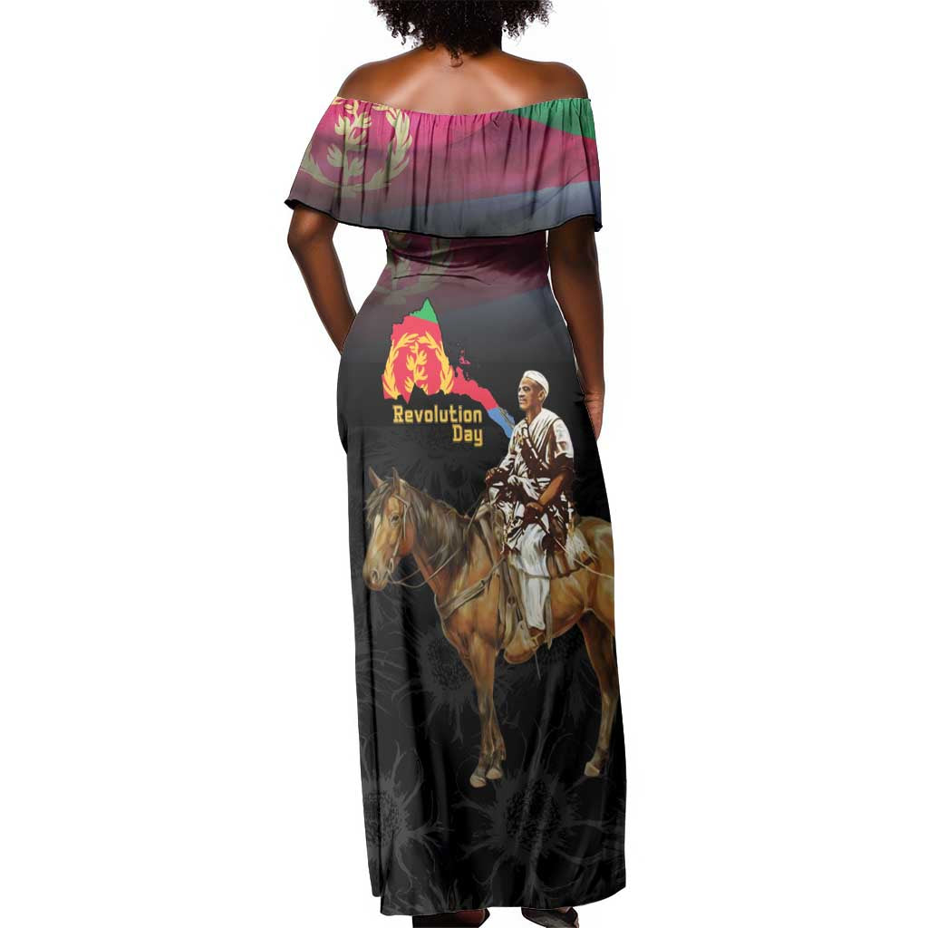 Happy Eritrea Revolution Day Off Shoulder Maxi Dress Remember Hamid Idris Awate - African Pride