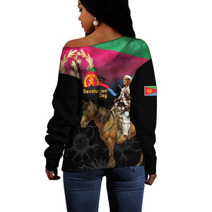 Happy Eritrea Revolution Day Off Shoulder Sweater Remember Hamid Idris Awate - African Pride