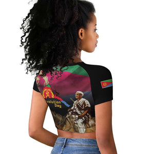 Happy Eritrea Revolution Day Raglan Cropped T shirt Remember Hamid Idris Awate - African Pride
