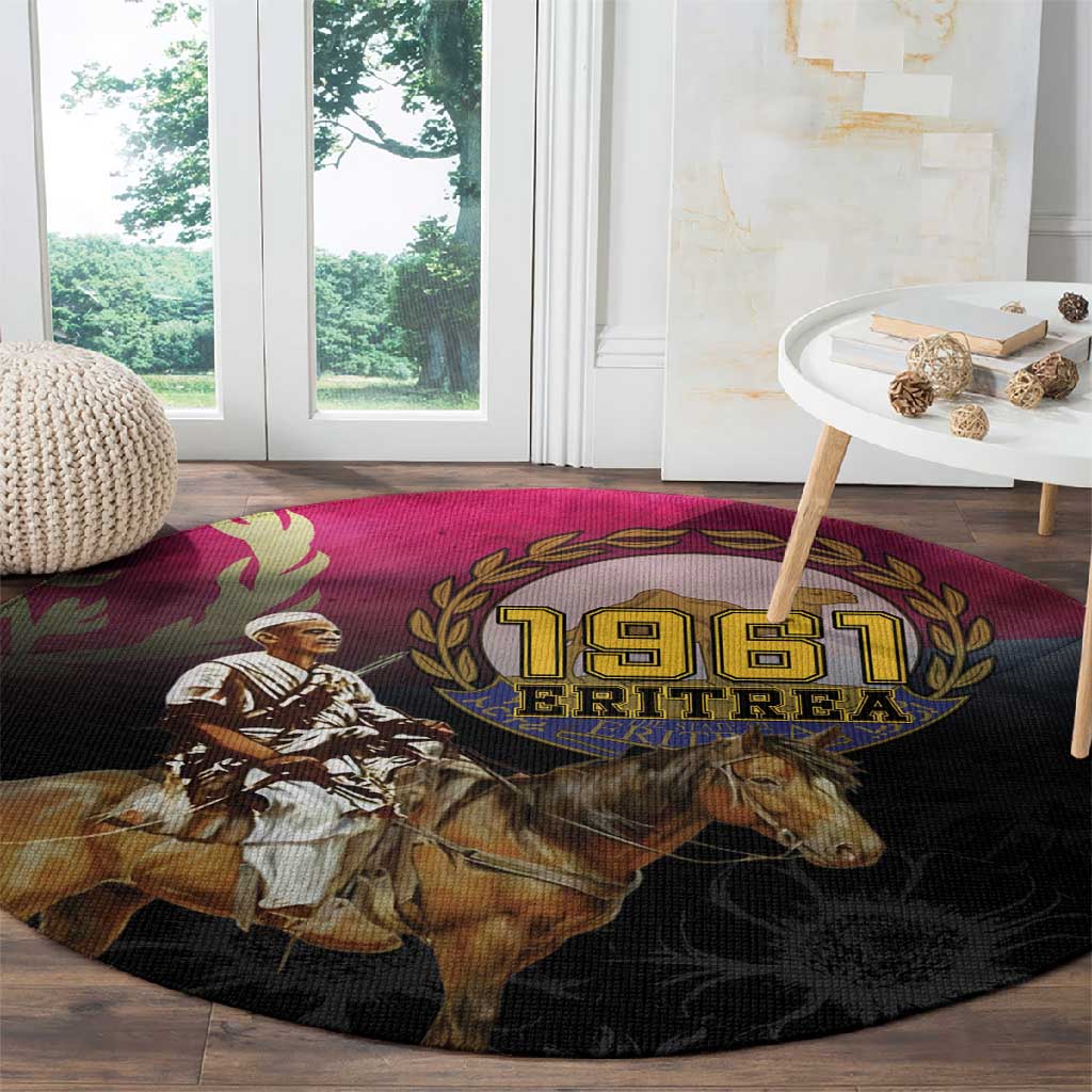 Happy Eritrea Revolution Day Round Carpet Remember Hamid Idris Awate - African Pride
