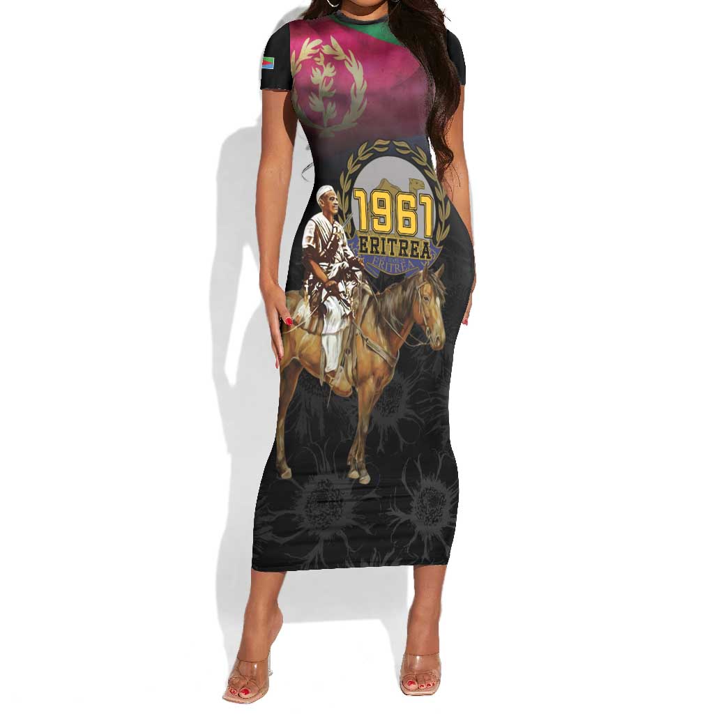 Happy Eritrea Revolution Day Short Sleeve Bodycon Dress Remember Hamid Idris Awate - African Pride
