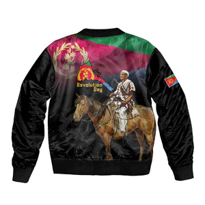 Happy Eritrea Revolution Day Sleeve Zip Bomber Jacket Remember Hamid Idris Awate - African Pride