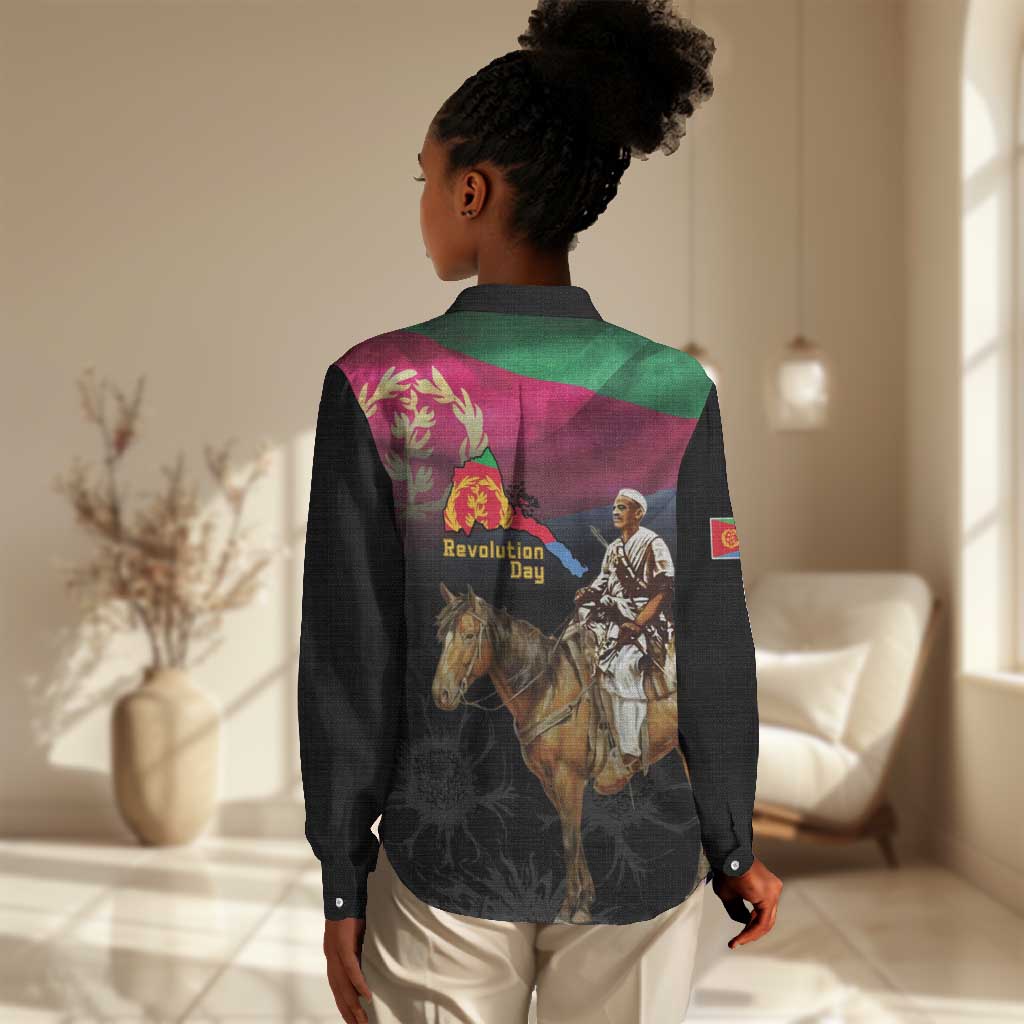 Happy Eritrea Revolution Day Women Casual Shirt Remember Hamid Idris Awate - African Pride