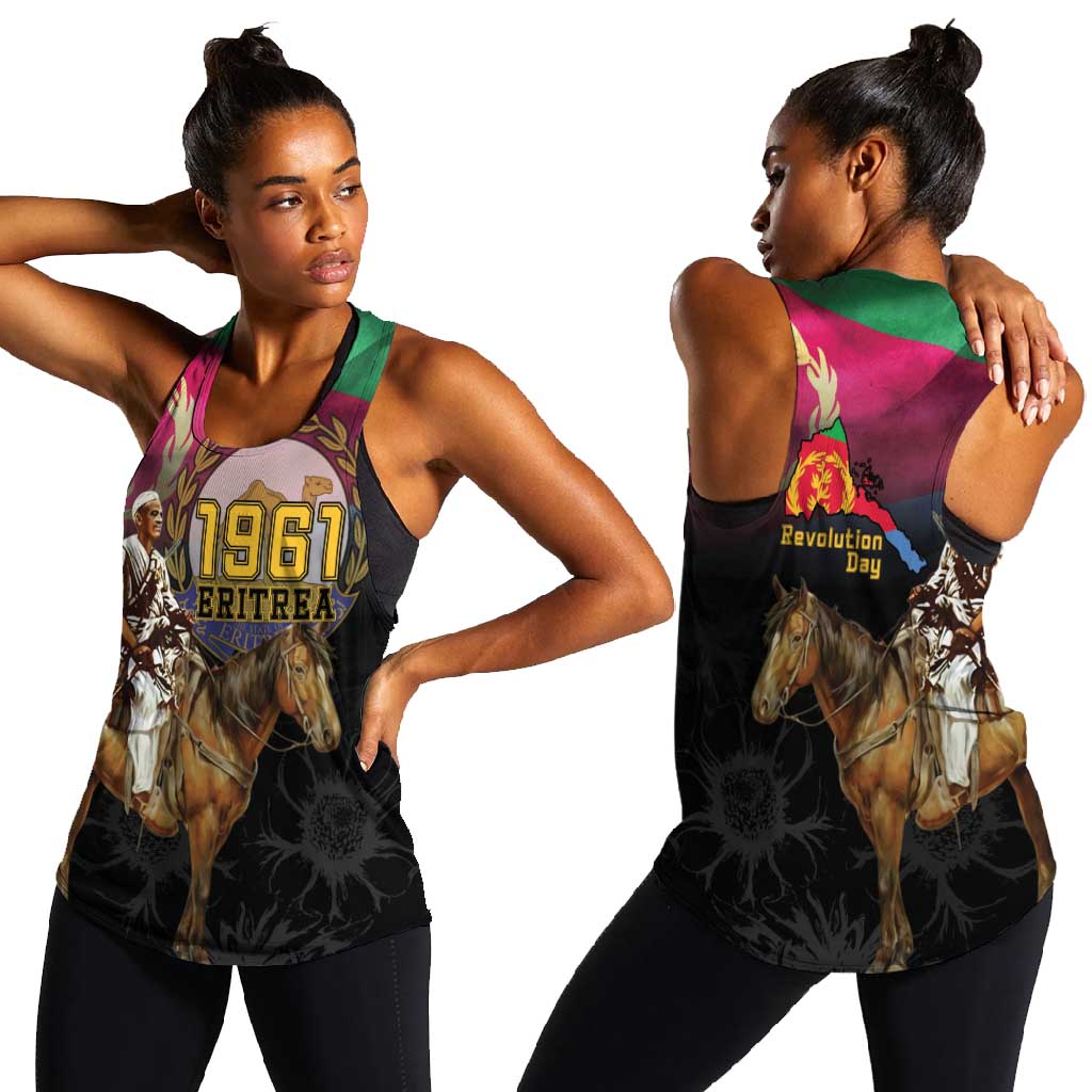 Happy Eritrea Revolution Day Women Racerback Tank Remember Hamid Idris Awate - African Pride