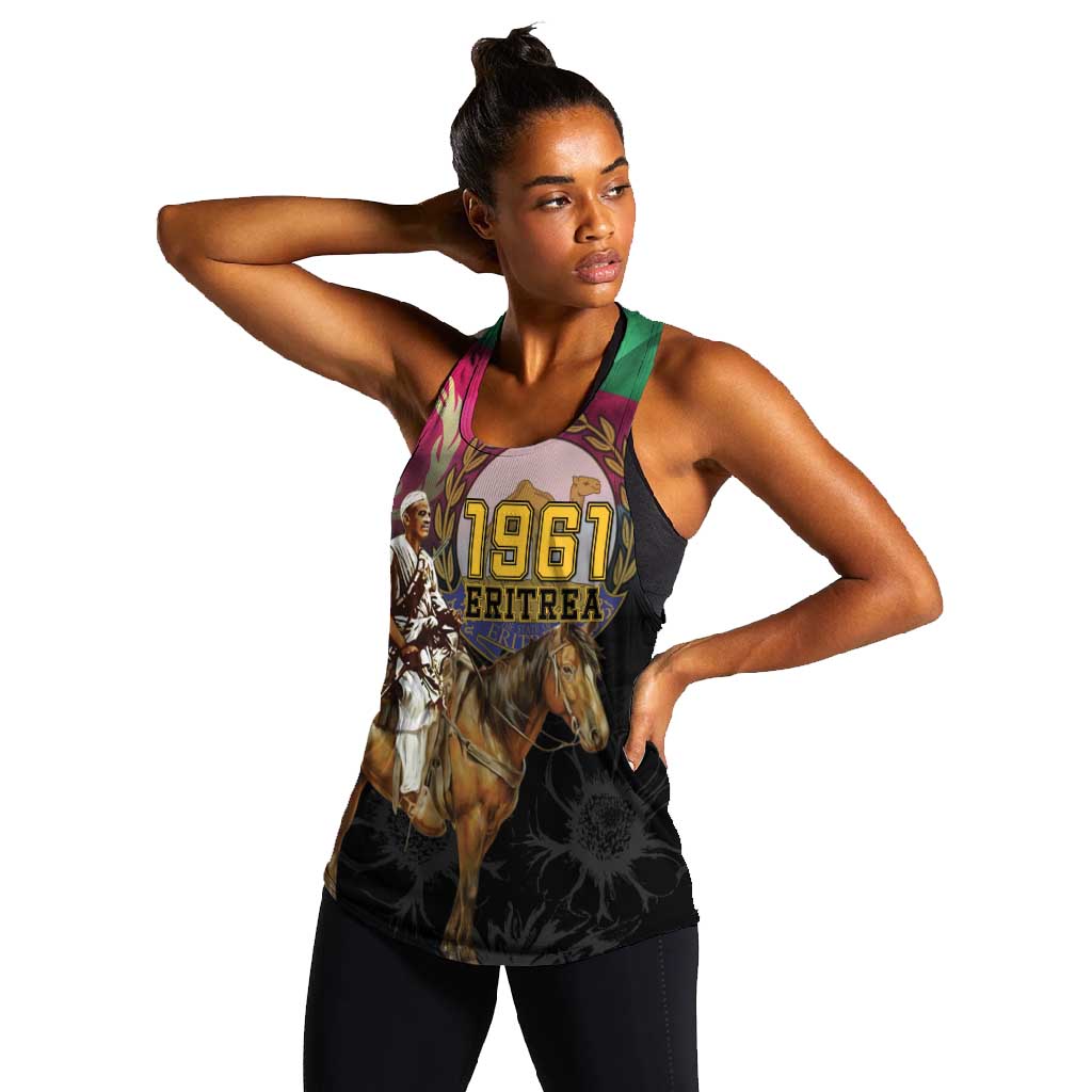 Happy Eritrea Revolution Day Women Racerback Tank Remember Hamid Idris Awate - African Pride