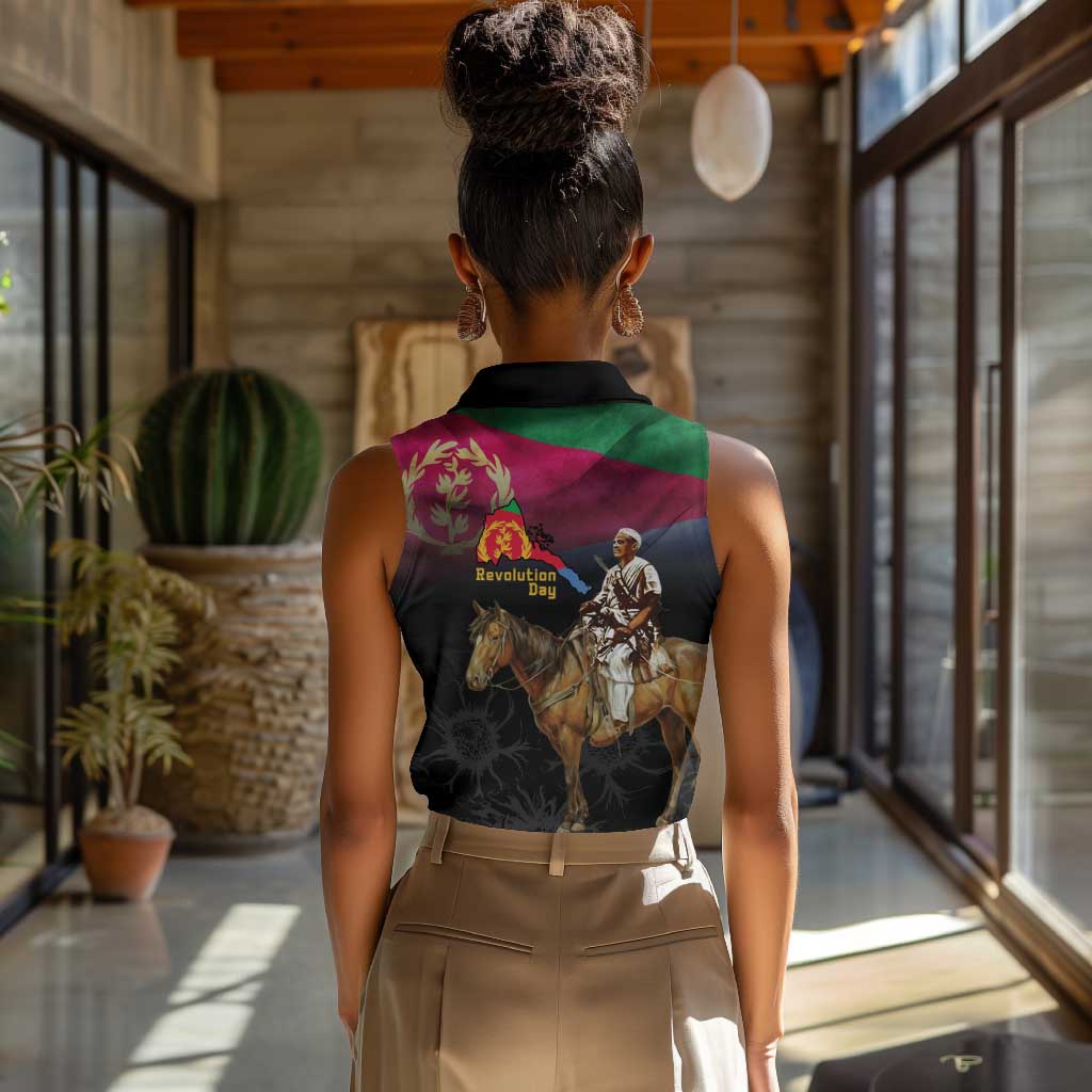 Happy Eritrea Revolution Day Women Sleeveless Polo Shirt Remember Hamid Idris Awate - African Pride