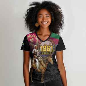 Happy Eritrea Revolution Day Women V-Neck T-Shirt Remember Hamid Idris Awate - African Pride