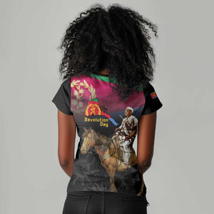 Happy Eritrea Revolution Day Women V-Neck T-Shirt Remember Hamid Idris Awate - African Pride
