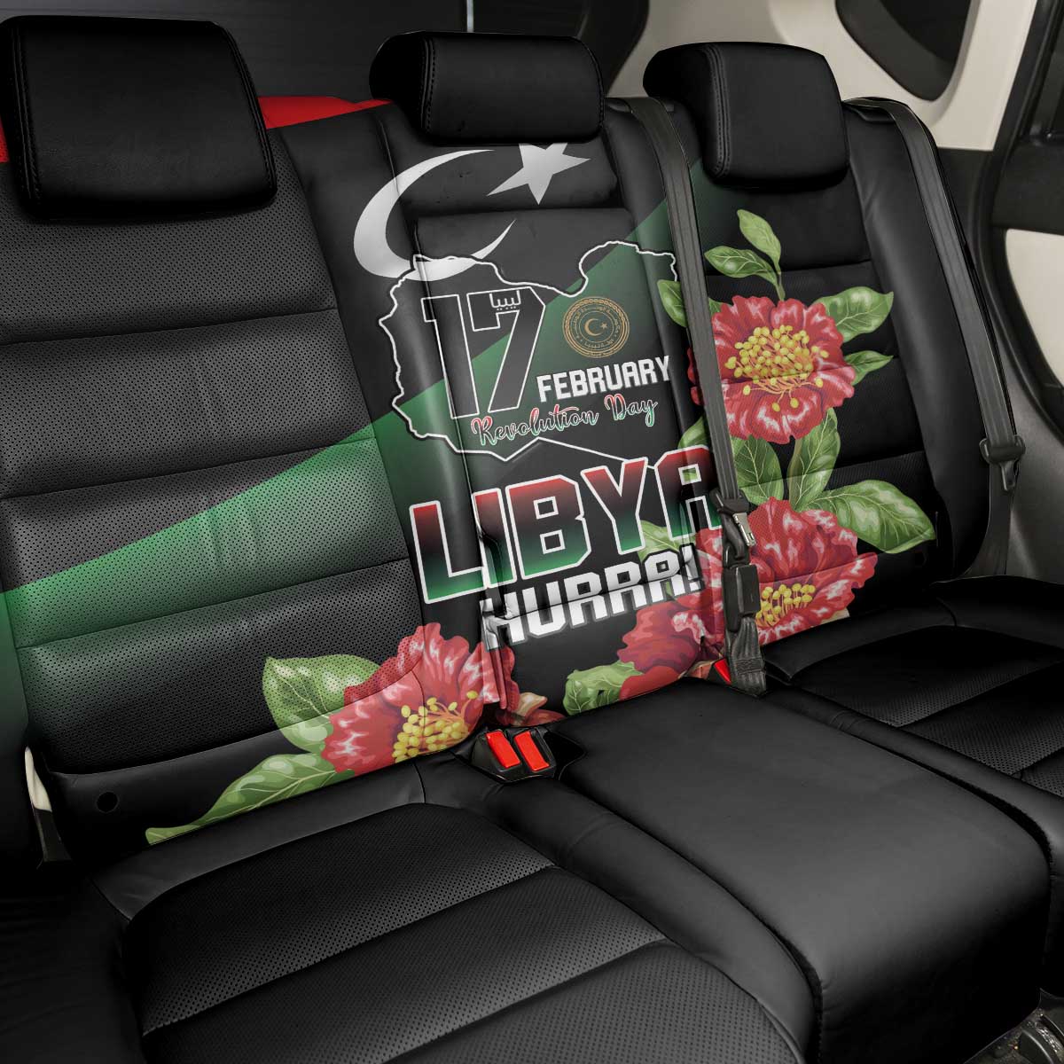 Libya Back Car Seat Cover February 17th Revolution - African Pride