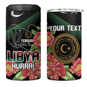 Personalized Libya 4 in 1 Can Cooler Tumbler February 17th Revolution - African Pride