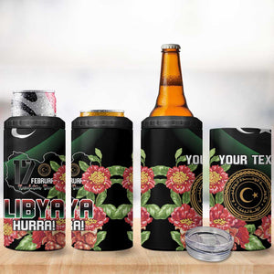 Personalized Libya 4 in 1 Can Cooler Tumbler February 17th Revolution - African Pride