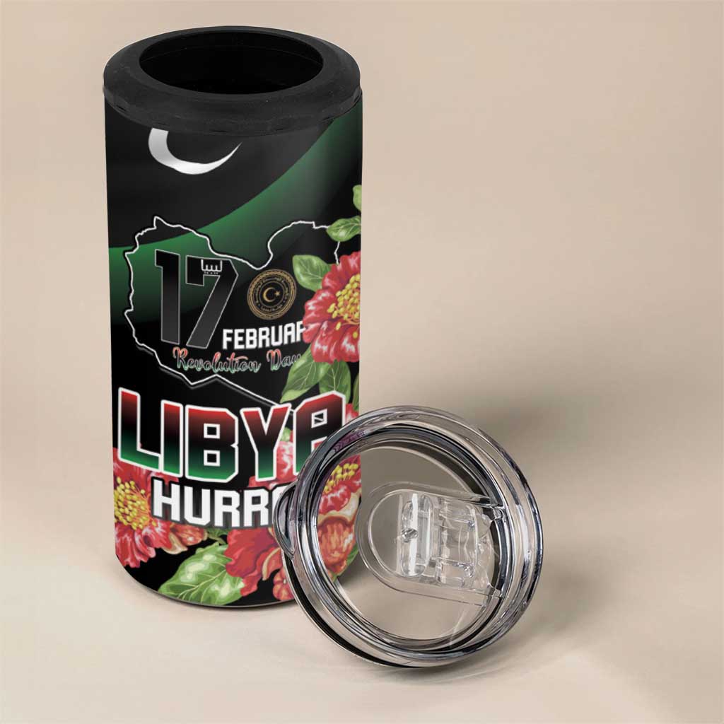 Personalized Libya 4 in 1 Can Cooler Tumbler February 17th Revolution - African Pride