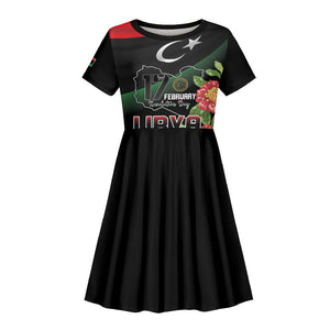 Personalized Libya Kid Short Sleeve Dress February 17th Revolution - African Pride