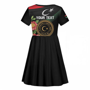 Personalized Libya Kid Short Sleeve Dress February 17th Revolution - African Pride