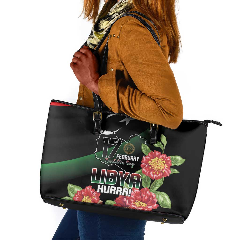 Libya Leather Tote Bag February 17th Revolution - African Pride