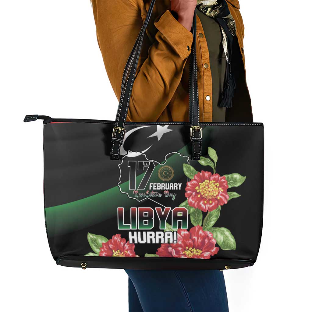 Libya Leather Tote Bag February 17th Revolution - African Pride