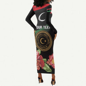 Personalized Libya Long Sleeve Bodycon Dress February 17th Revolution - African Pride