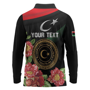 Personalized Libya Long Sleeve Polo Shirt February 17th Revolution - African Pride