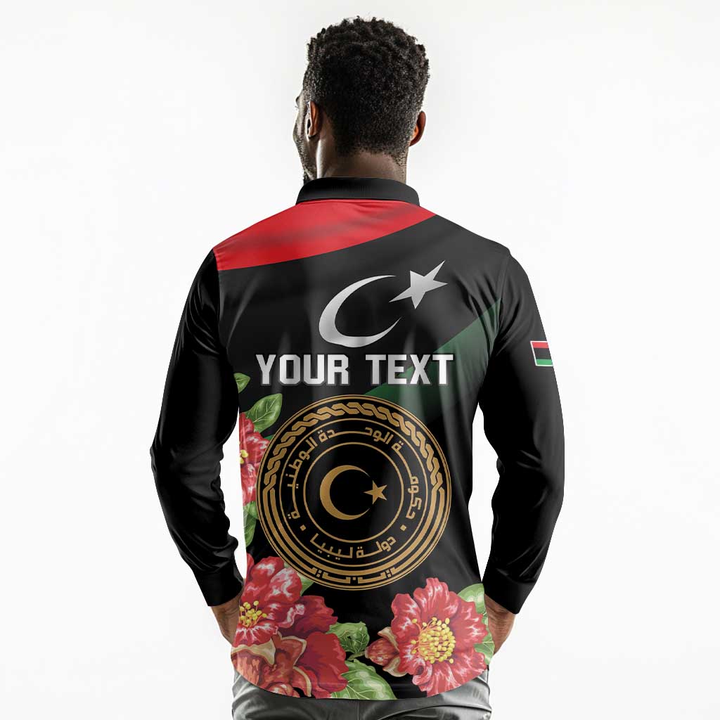 Personalized Libya Long Sleeve Polo Shirt February 17th Revolution - African Pride