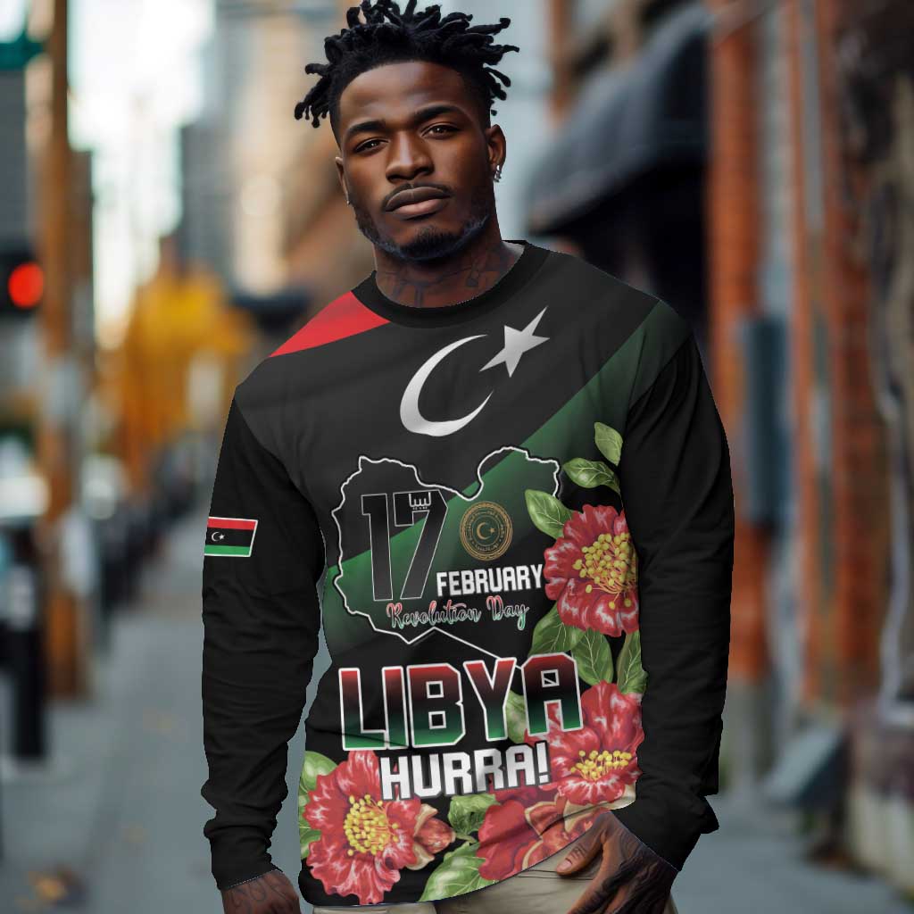 Personalized Libya Long Sleeve Shirt February 17th Revolution - African Pride