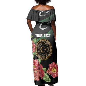Personalized Libya Off Shoulder Maxi Dress February 17th Revolution - African Pride