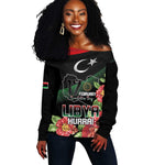 Personalized Libya Off Shoulder Sweater February 17th Revolution - African Pride