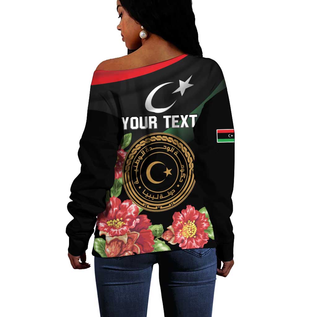 Personalized Libya Off Shoulder Sweater February 17th Revolution - African Pride