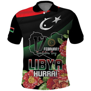 Personalized Libya Polo Shirt February 17th Revolution - African Pride