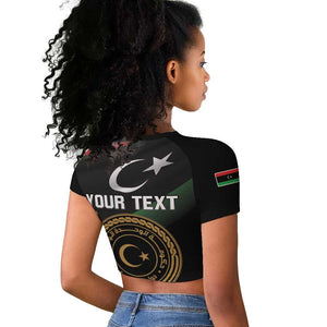 Personalized Libya Raglan Cropped T shirt February 17th Revolution - African Pride